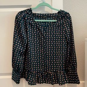 Polka dot peplum top